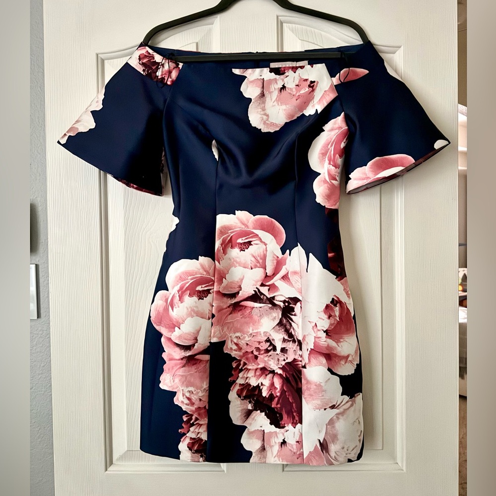 KEEPSAKE the Label Navy and Pink Floral Mini Dress